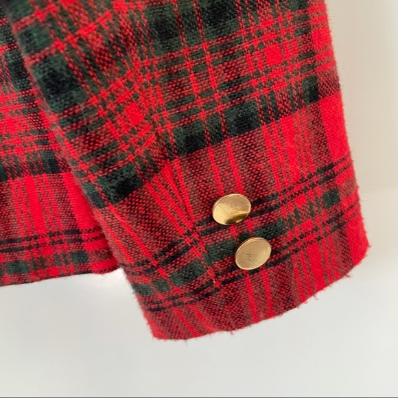 Prestige of Boston Vintage Plaid Wool Blazer Size 12 - Picture 10 of 12